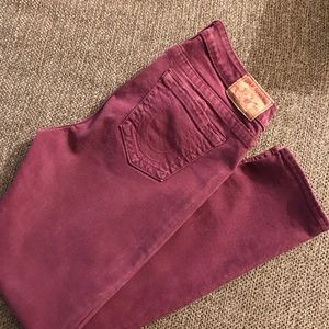 Fall colored low rise jeans
